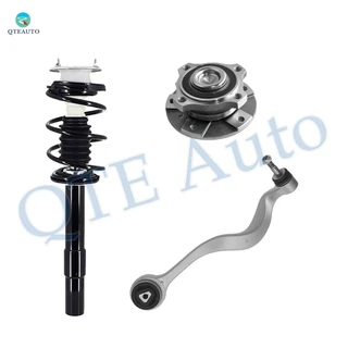 Set of 3 Front Right Lower Forward Control Arm Ball Joint-Wheel Hub Bearing Assembly-Quick Complete Strut-Coil Spring Assembly For 2008-2010 BMW 528I