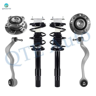 Set of 6 Front Lower Forward Control Arm Ball Joint-Wheel Hub Bearing Assembly-Quick Complete Strut-Coil Spring Assembly For 2004-2007 BMW 530I