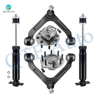 Set of 6 Front Upper Control Arm Ball Joint-Wheel Hub Bearing Assembly-Shock Absorber For 2006 Dodge RAM 1500