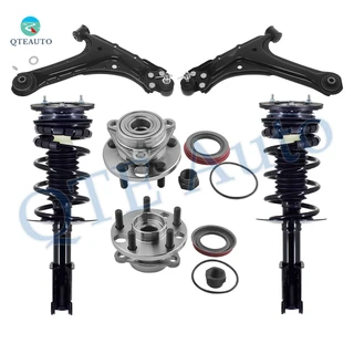 Set of 6 Front Lower Control Arm Ball Joint-Wheel Hub Bearing Assembly-Quick Complete Strut-Coil Spring Assembly For 1995-1999 Pontiac Sunfire