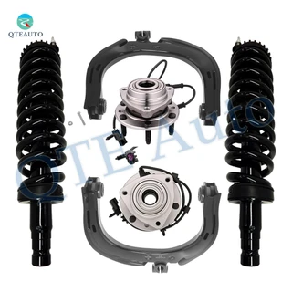 Set of 6 Front Upper Control Arm-Wheel Hub Bearing Assembly-Quick Complete Strut-Coil Spring Assembly For 2005-2008 Saab 9-7X