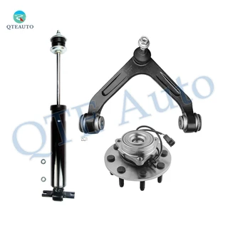 Set of 3 Front Upper Control Arm Ball Joint-Wheel Hub Bearing Assembly-Shock Absorber For 2006 Dodge RAM 1500 Mega Cab RWD