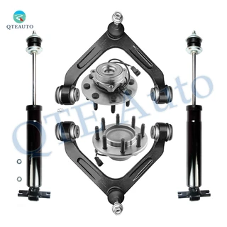 Set of 6 Front Upper Control Arm Ball Joint-Wheel Hub Bearing Assembly-Shock Absorber For 2006 Dodge RAM 3500 RWD