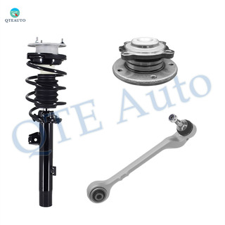 Set of 3 Front Left Lower Rearward Control Arm Ball Joint-Wheel Hub Bearing Assembly-Quick Complete Strut-Coil Spring Assembly For 2012 BMW 328I