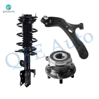 Set of 3 Front Left Lower Control Arm Ball Joint-Wheel Hub Bearing Assembly-Quick Complete Strut-Coil Spring Assembly For 2010 2011 Toyota Prius