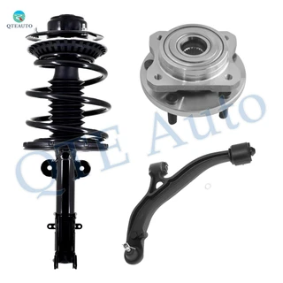 Set of 3 Front Left Lower Control Arm Ball Joint-Wheel Hub Bearing Assembly-Quick Complete Strut-Coil Spring Assembly For 2001-2007 Dodge Caravan