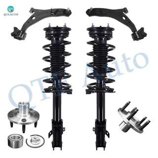 Set of 6 Front Lower Control Arm Ball Joint-Wheel Hub Bearing Assembly-Quick Complete Strut-Coil Spring Assembly For 2007 2008 Ford Edge