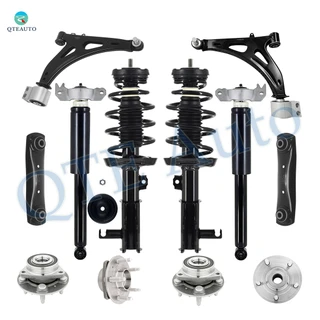 Set of 12 Front Lower Control Arm Ball Joint-Wheel Hub Bearing-Quick Complete Strut-Coil Spring-Rear Lower Forward Control Arm-Wheel Hub Bearing-Complete Shock Kit For 2014-2017 Chevrolet Impala
