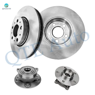 Set of 4 Front 285.7mm Brake Disc Rotors-Wheel Hub Bearing Assembly For 2001-2009 Volvo S60