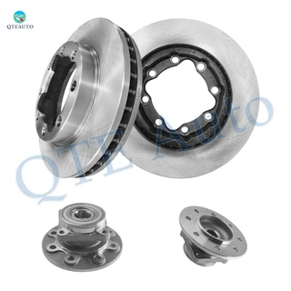 Set of 4 Front 317.5mm Brake Disc Rotors-Wheel Bearing For 1994-1999 Dodge RAM 2500