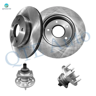 Set of 4 Rear 280.8mm Brake Disc Rotors-Wheel Hub Bearing Assembly For 1992 Cadillac Seville