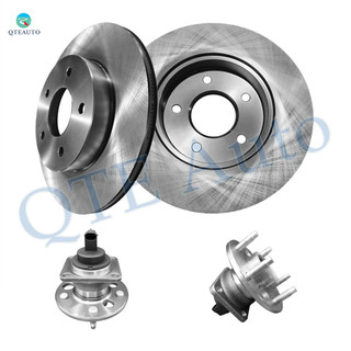 Set of 4 Rear 280.8mm Brake Disc Rotors-Wheel Hub Bearing Assembly For 1995-1999 2001-2003 Oldsmobile Aurora