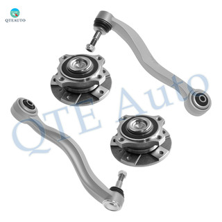 Set of 4 Front Lower Rearward Control Arm Ball Joint-Wheel Hub Bearing Assembly For 2004 2005 BMW 545I