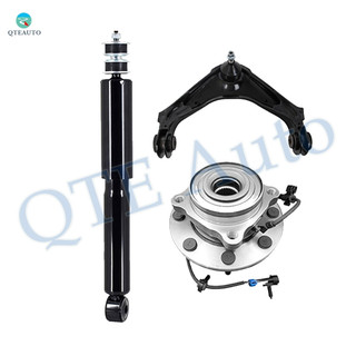 Set of 3 Front Upper Control Arm Ball Joint-Wheel Hub Bearing Assembly-Shock Absorber For 2001-2003 GMC Sierra 2500