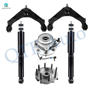 Set of 6 Front Upper Control Arm Ball Joint-Wheel Hub Bearing Assembly-Shock Absorber For 2007 GMC Sierra 2500 HD Classic Monotube Performance Upgrade