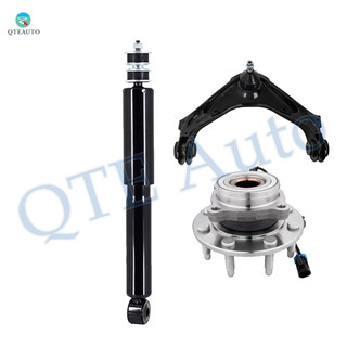 Set of 3 Front Upper Control Arm Ball Joint-Wheel Hub Bearing Assembly-Shock Absorber For 2001-2006 GMC Yukon XL 2500
