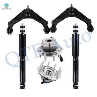 Set of 6 Front Upper Control Arm Ball Joint-Wheel Hub Bearing Assembly-Shock Absorber For 2001-2003 2005 2006 Chevrolet Silverado 1500 HD