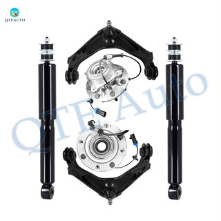Set of 6 Front Upper Control Arm Ball Joint-Wheel Hub Bearing Assembly-Shock Absorber For 2007-2010 GMC Sierra 3500 HD