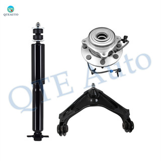 Set of 3 Front Upper Control Arm Ball Joint-Wheel Hub Bearing Assembly-Shock Absorber For 2001 Chevrolet Suburban 2500