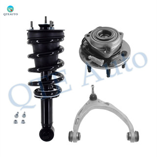 Set of 3 Front Right Upper Control Arm Ball Joint-Wheel Hub Bearing Assembly-Quick Complete Strut-Coil Spring Assembly For 2017 2018 GMC Sierra 1500 RWD Monotube Performance Upgrade