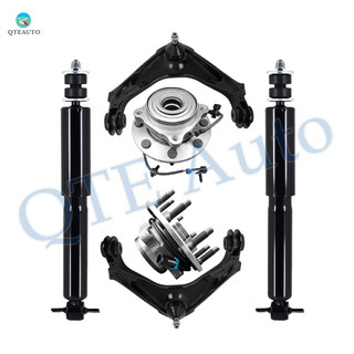 Set of 6 Front Upper Control Arm Ball Joint-Wheel Hub Bearing Assembly-Shock Absorber For 2001-2004 GMC Sierra 2500