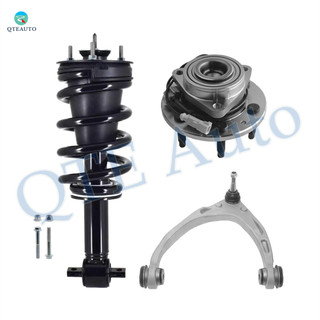 Set of 3 Front Left Upper Control Arm Ball Joint-Wheel Hub Bearing Assembly-Quick Complete Strut-Coil Spring Assembly For 2019 GMC Sierra 1500 Limited RWD Monotube Performance Upgrade