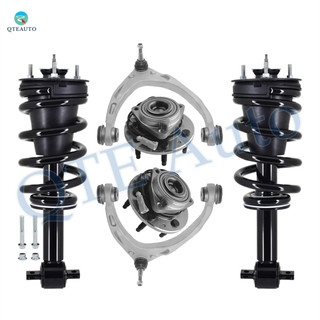 Set of 6 Front Upper Control Arm Ball Joint-Wheel Hub Bearing Assembly-Quick Complete Strut-Coil Spring Assembly For 2017 2018 Chevrolet Silverado 1500 RWD