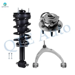 Set of 3 Front Right Upper Control Arm Ball Joint-Wheel Hub Bearing Assembly-Quick Complete Strut-Coil Spring Assembly For 2015-2020 GMC Yukon XL 4WD