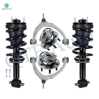 Set of 6 Front Upper Control Arm Ball Joint-Wheel Hub Bearing Assembly-Quick Complete Strut-Coil Spring Assembly For 2015-2020 GMC Yukon 4WD