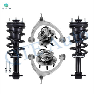 Set of 6 Front Upper Control Arm Ball Joint-Wheel Hub Bearing Assembly-Quick Complete Strut-Coil Spring Assembly For 2019 Chevrolet Silverado 1500 LD 4WD