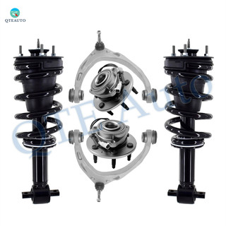 Set of 6 Front Upper Control Arm Ball Joint-Wheel Hub Bearing Assembly-Quick Complete Strut-Coil Spring Assembly For 2019 GMC Sierra 1500 Limited