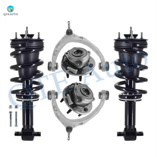 Set of 6 Front Upper Control Arm Ball Joint-Wheel Hub Bearing Assembly-Quick Complete Strut-Coil Spring Assembly For 2019 Chevrolet Silverado 1500 LD RWD Monotube Performance Upgrade
