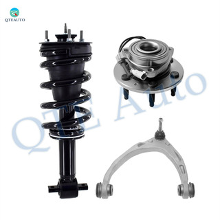 Set of 3 Front Left Upper Control Arm Ball Joint-Wheel Hub Bearing Assembly-Quick Complete Strut-Coil Spring Assembly For 2014-2018 Chevrolet Silverado 1500
