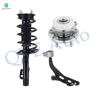 Set of 3 Front Left Lower Control Arm Ball Joint-Wheel Hub Bearing Assembly-Quick Complete Strut-Coil Spring Assembly For 2012 Ford Taurus