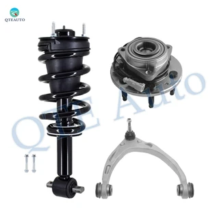 Set of 3 Front Right Upper Control Arm Ball Joint-Wheel Hub Bearing Assembly-Quick Complete Strut-Coil Spring Assembly For 2015-2020 Chevrolet Tahoe