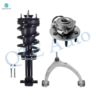 Set of 3 Front Right Upper Control Arm Ball Joint-Wheel Hub Bearing Assembly-Quick Complete Strut-Coil Spring Assembly For 2015-2020 GMC Yukon XL Monotube Performance Upgrade