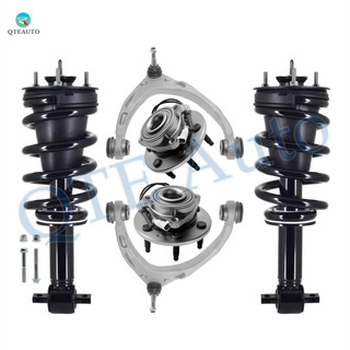 Set of 6 Front Upper Control Arm Ball Joint-Wheel Hub Bearing Assembly-Quick Complete Strut-Coil Spring Assembly For 2014-2018 GMC Sierra 1500 Monotube Performance Upgrade
