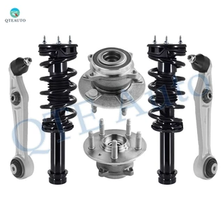 Set of 6 Front Lower Rearward Control Arm Ball Joint-Wheel Hub Bearing Assembly-Quick Complete Strut-Coil Spring Assembly For 2014-2019 Tesla S