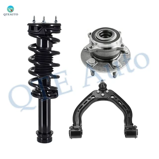 Set of 3 Front Left Upper Control Arm Ball Joint-Wheel Hub Bearing Assembly-Quick Complete Strut-Coil Spring Assembly For 2014-2019 Tesla S