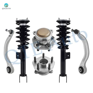 Set of 6 Front Lower Rearward Control Arm Ball Joint-Wheel Hub Bearing Assembly-Quick Complete Strut-Coil Spring Assembly For 2017-2023 Tesla 3