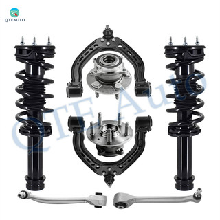 Set of 8 Front Upper-Lower Forward Control Arm Ball Joint-Wheel Hub Bearing Assembly-Quick Complete Strut-Coil Spring Assembly For 2014-2019 Tesla S