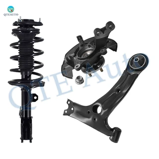 Set of 3 Front Left Lower Control Arm-Suspension Knuckle Assembly-Quick Complete Strut-Coil Spring Assembly For 2003-2008 Toyota Matrix