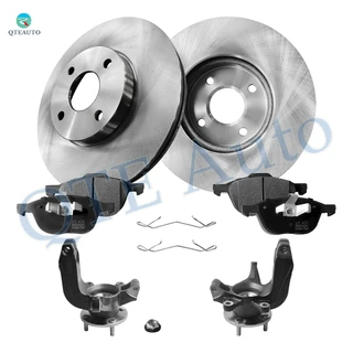 Set of 8 Front 278mm Brake Disc Rotors-Ceramic Brake Pad Kit-Suspension Knuckle Assembly For 2006 2007 Ford Focus