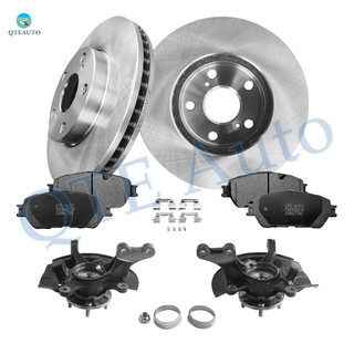 Set of 8 Front 275mm Brake Disc Rotors-Ceramic Brake Pad Kit-Suspension Knuckle Assembly For 2005 2006 Toyota Camry