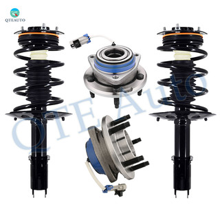Set of 4 Front Wheel Hub Bearing Assembly-Quick Complete Strut-Coil Spring Assembly For 1997-2004 Buick Regal