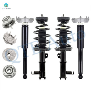 Set 8 Wheel Hub Bearing-Quick Complete Strut-Coil Spring-Shock Kit For 2013-2015 Chevrolet Malibu