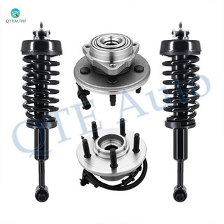 Set of 4 Front Wheel Hub Bearing-Quick Complete Strut-Coil Spring For 2002 2003 Mercury Mountaineer