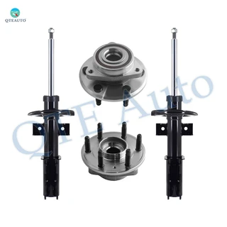 Set 4 Front Wheel Hub Bearing-Suspension Strut For 2009-2012 Chevrolet Traverse