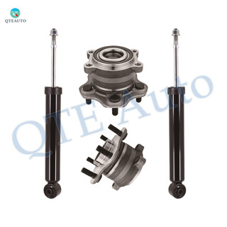 Set 4 Rear Wheel Hub Bearing-Shock Absorber For 2013-2019 Nissan Pathfinder FWD