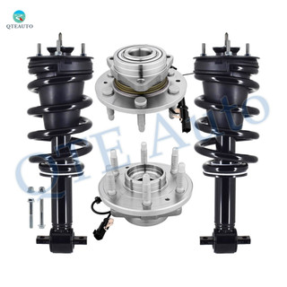 Set of 4 Front Quick Complete Strut-Coil Spring Assembly-Wheel Hub Bearing Assembly For 2014-2018 Chevrolet Silverado 1500 V6 4WD
